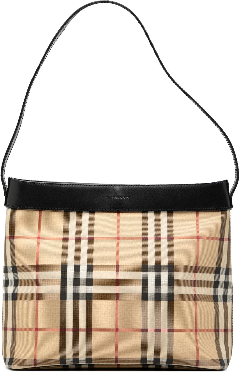 Burberry House Check Canvas Shoulder Bag Bruin