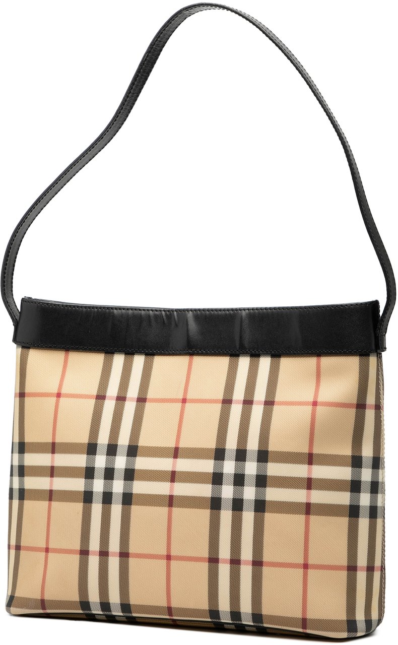 Burberry House Check Canvas Shoulder Bag Bruin