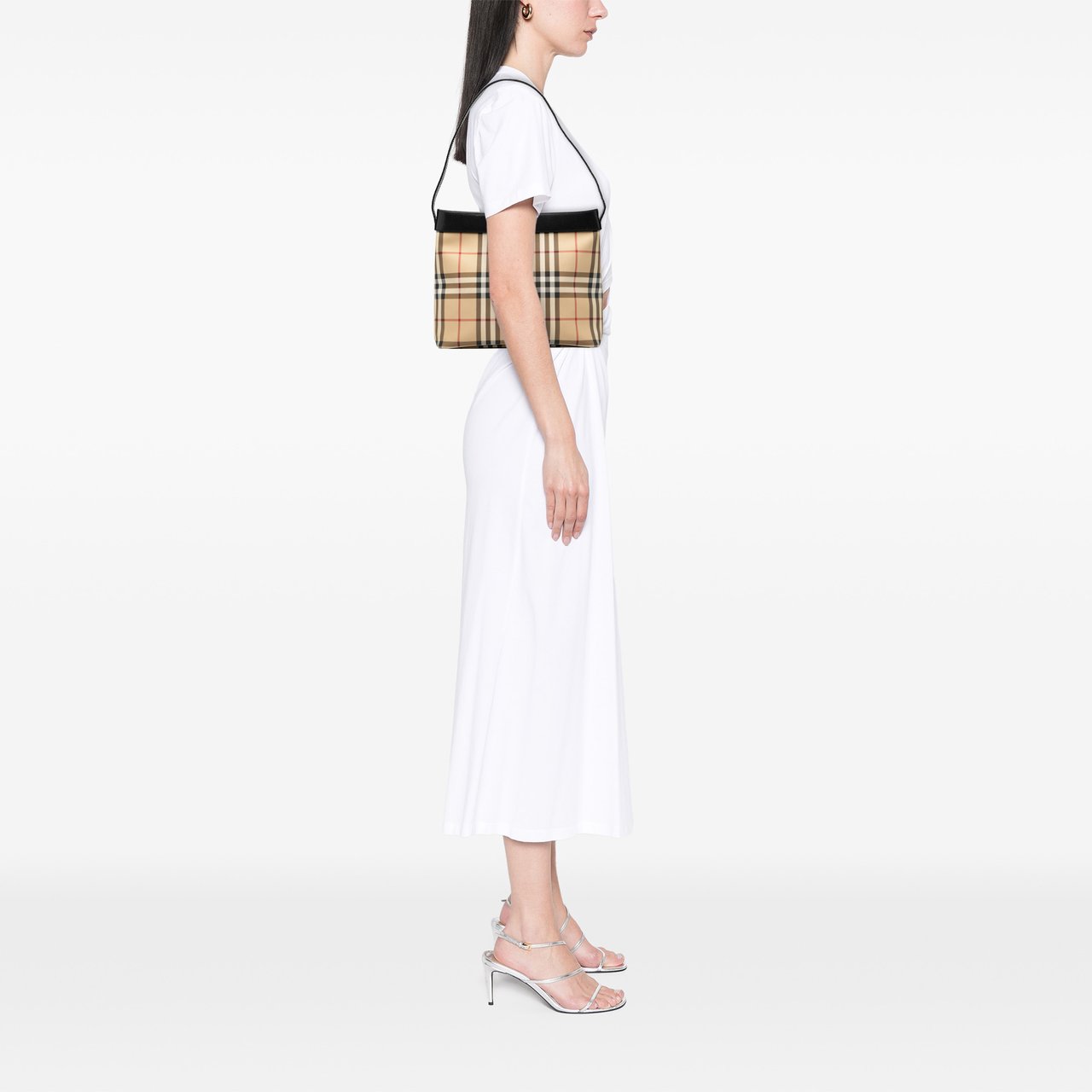 Burberry House Check Canvas Shoulder Bag Bruin