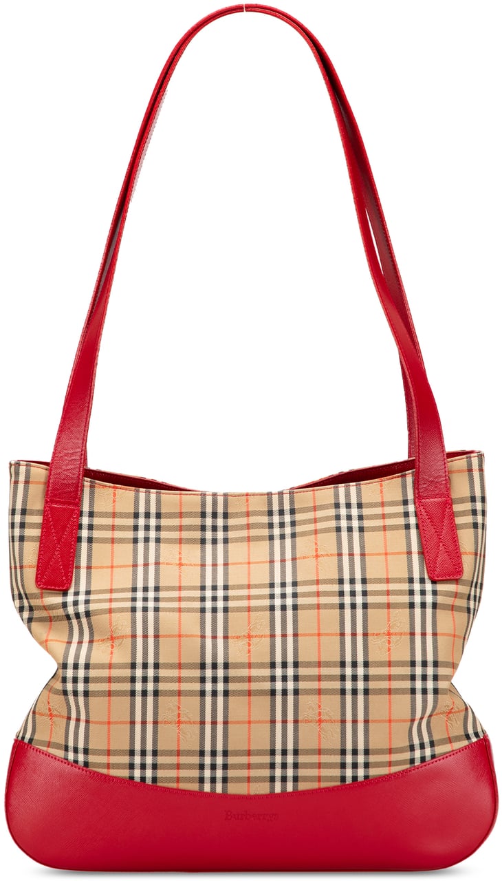 Burberry Haymarket Check Canvas Tote Bruin
