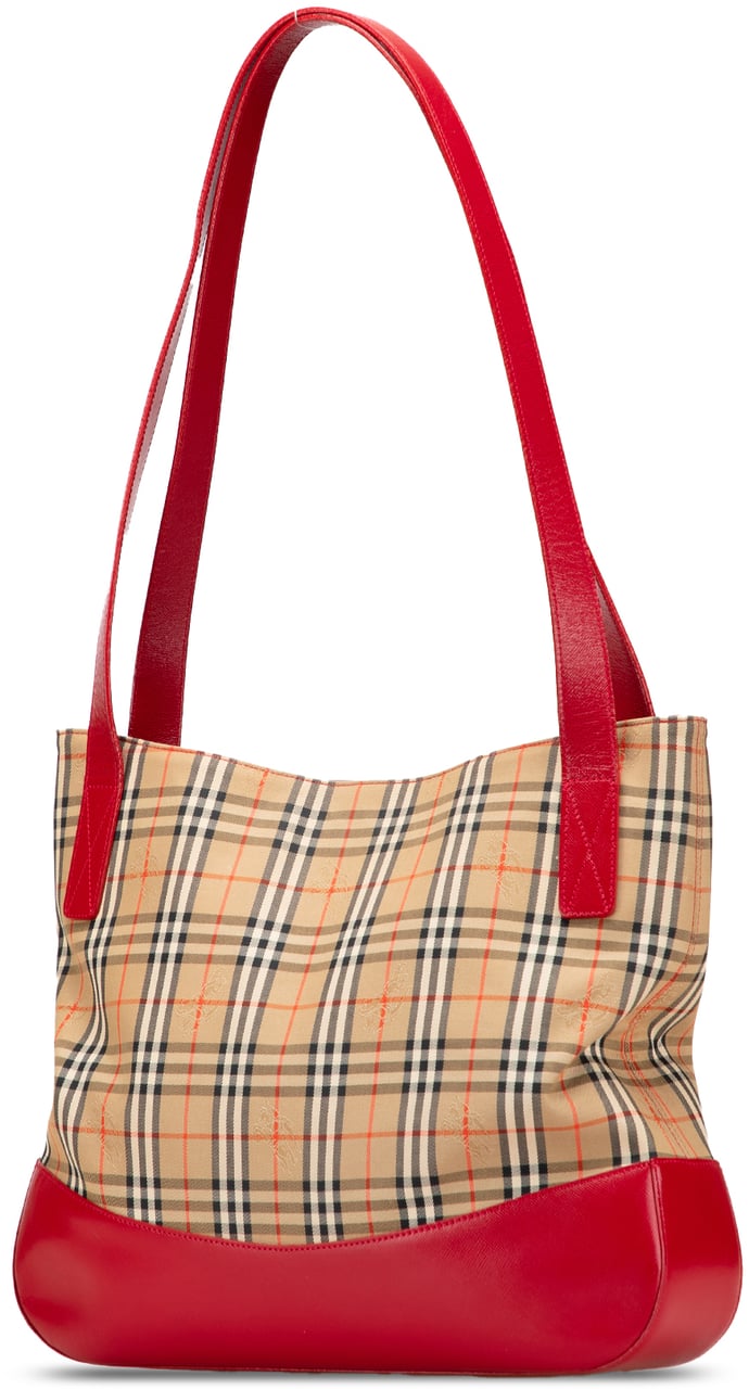 Burberry Haymarket Check Canvas Tote Bruin