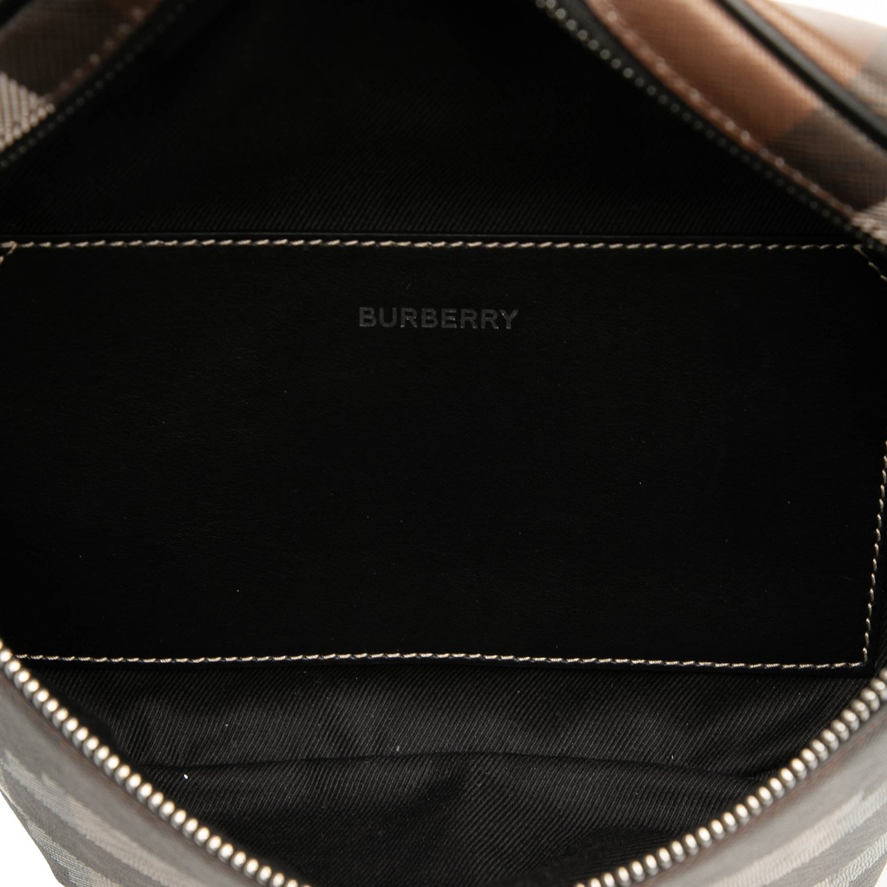 Burberry Geometric Check Coated Canvas Bum Bag Bruin