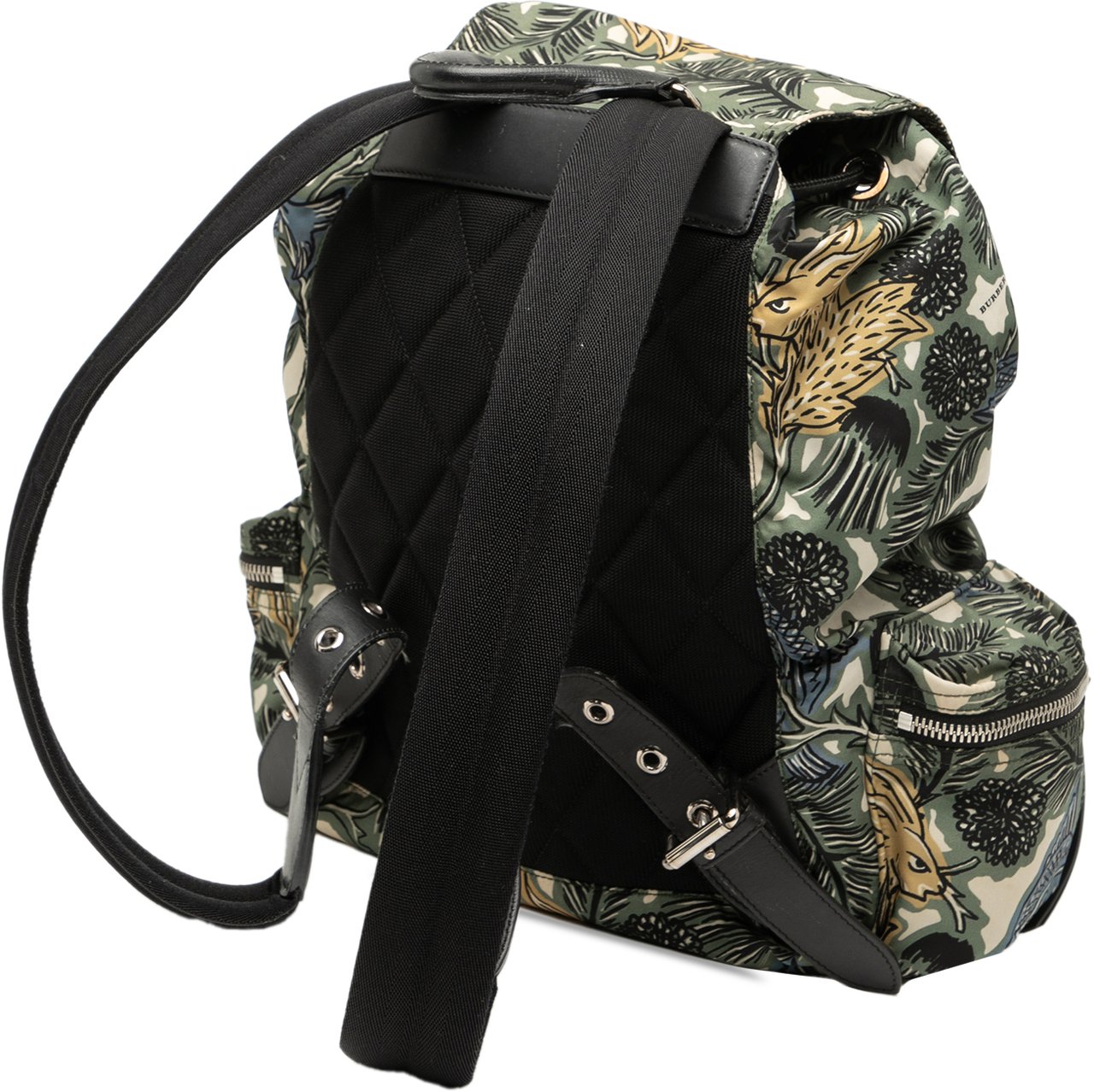 Burberry Nylon Graffiti Rucksack Backpack Groen