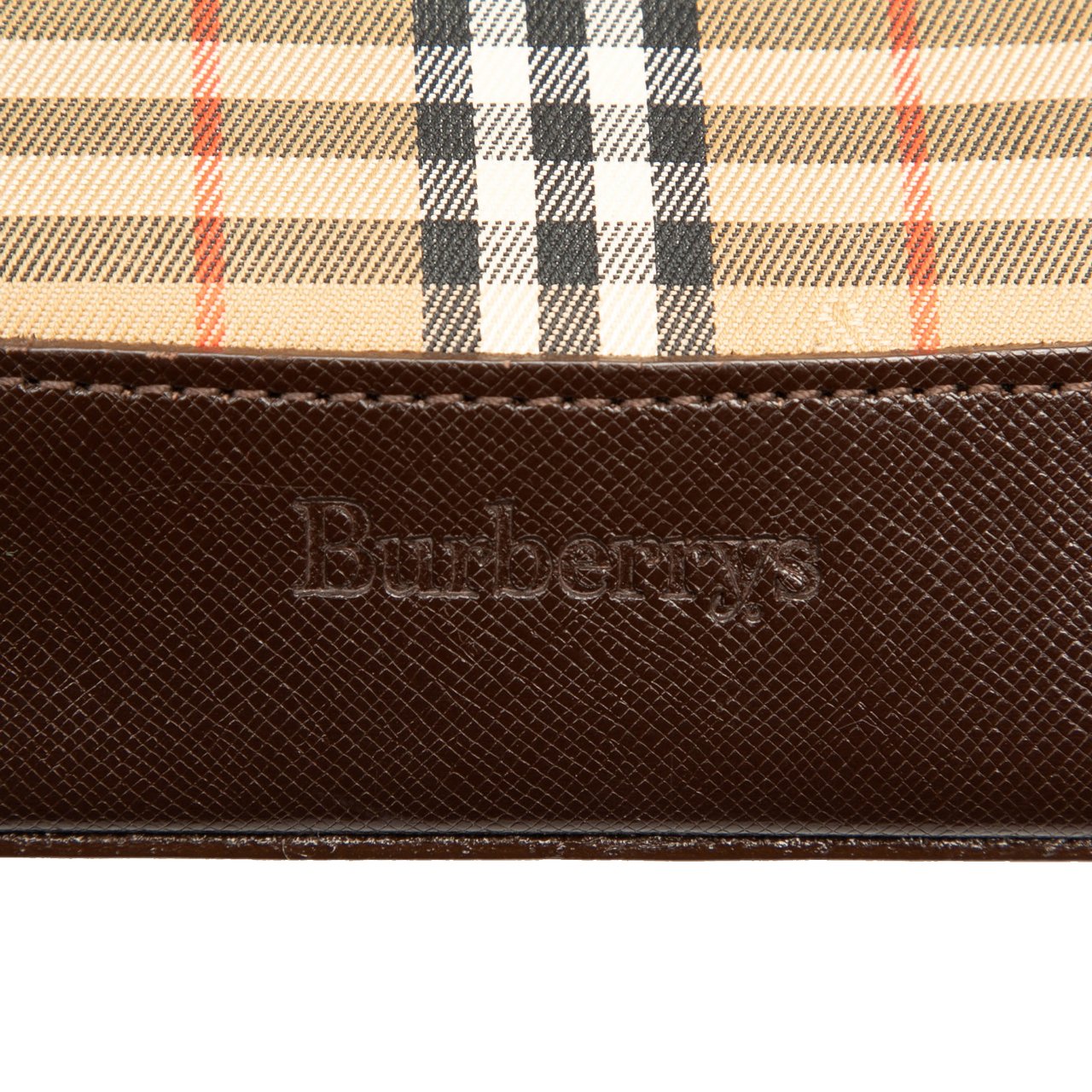 Burberry Haymarket Check Canvas Handbag Bruin
