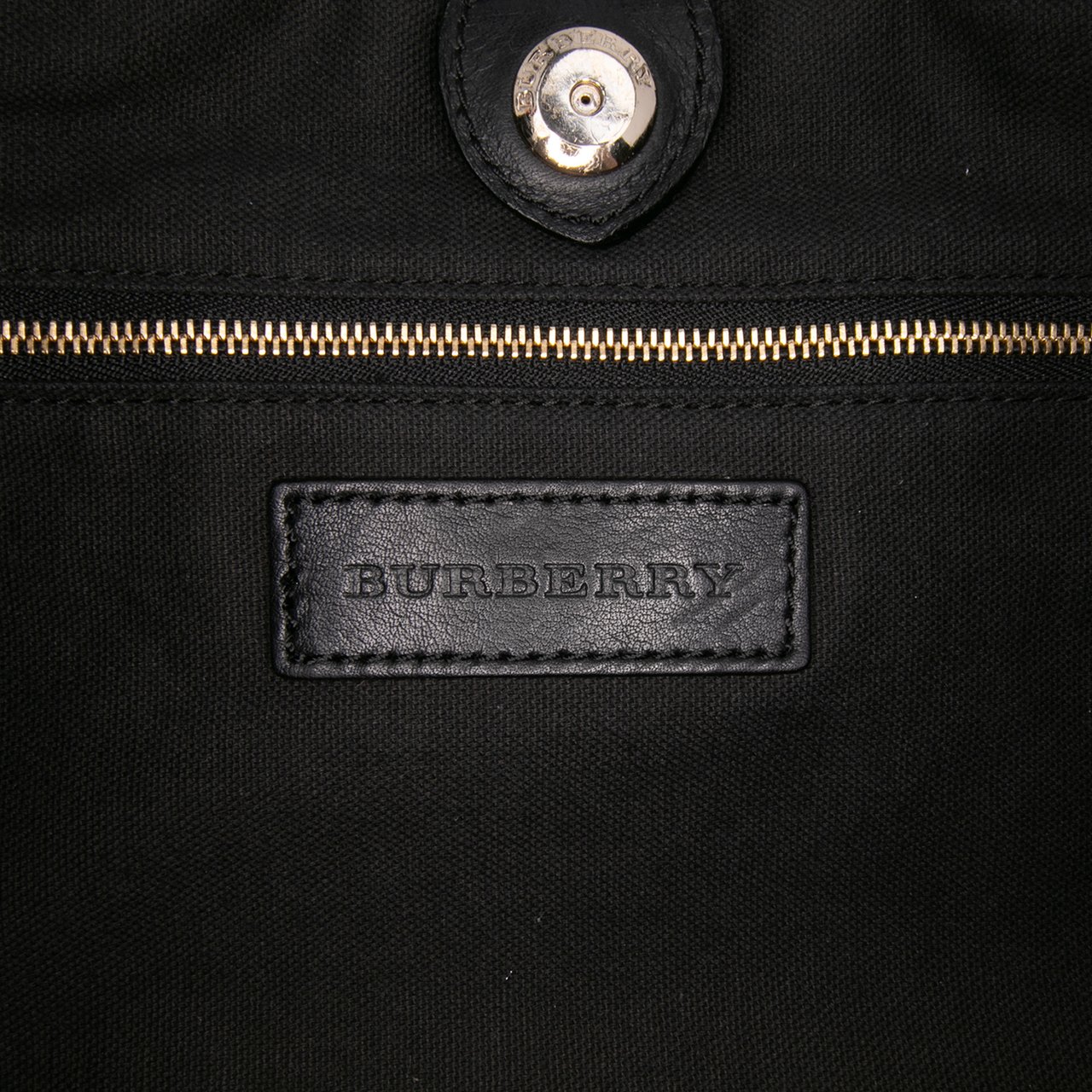Burberry House Check Trimmed Leather Big Crush Convertible Tote Zwart