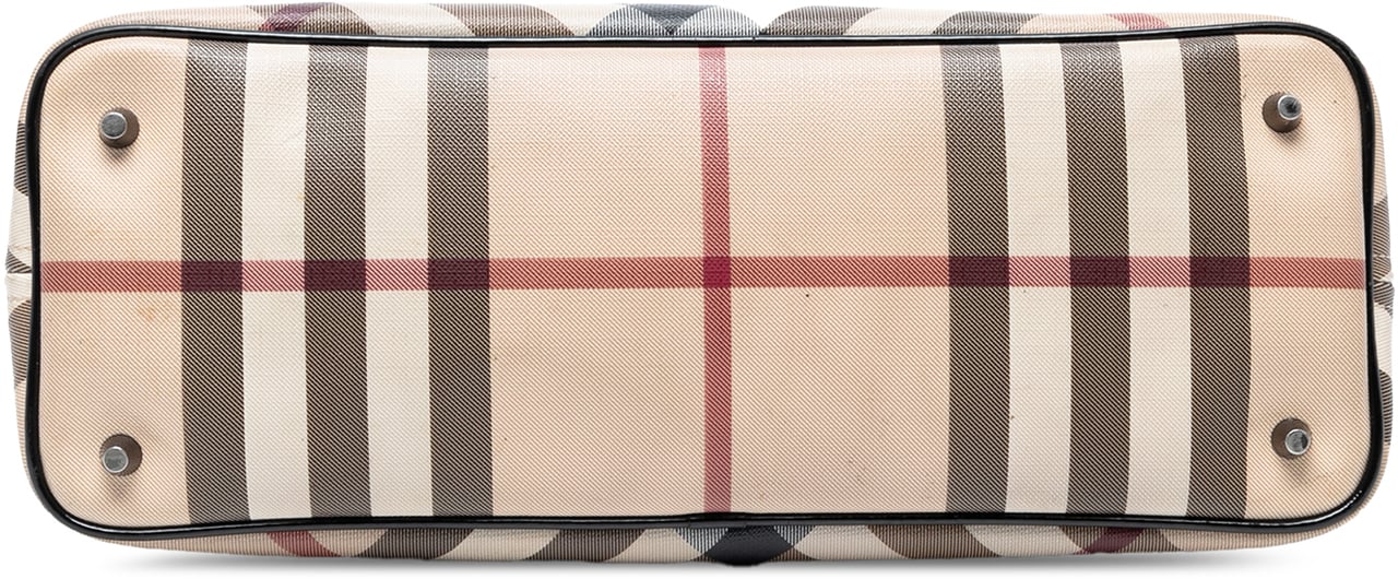 Burberry Supernova Check Coated Canvas Tote Bruin