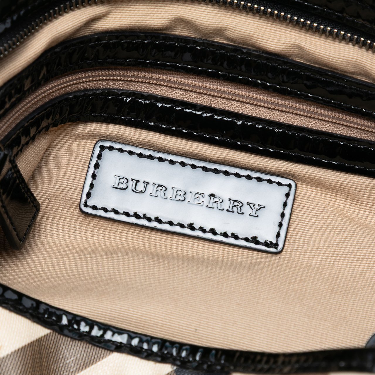 Burberry Supernova Check Coated Canvas Tote Bruin