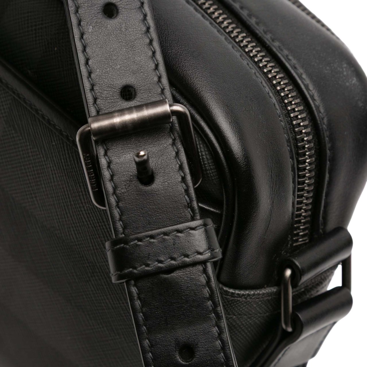 Burberry Coated Canvas Check Paddy Bag Grijs