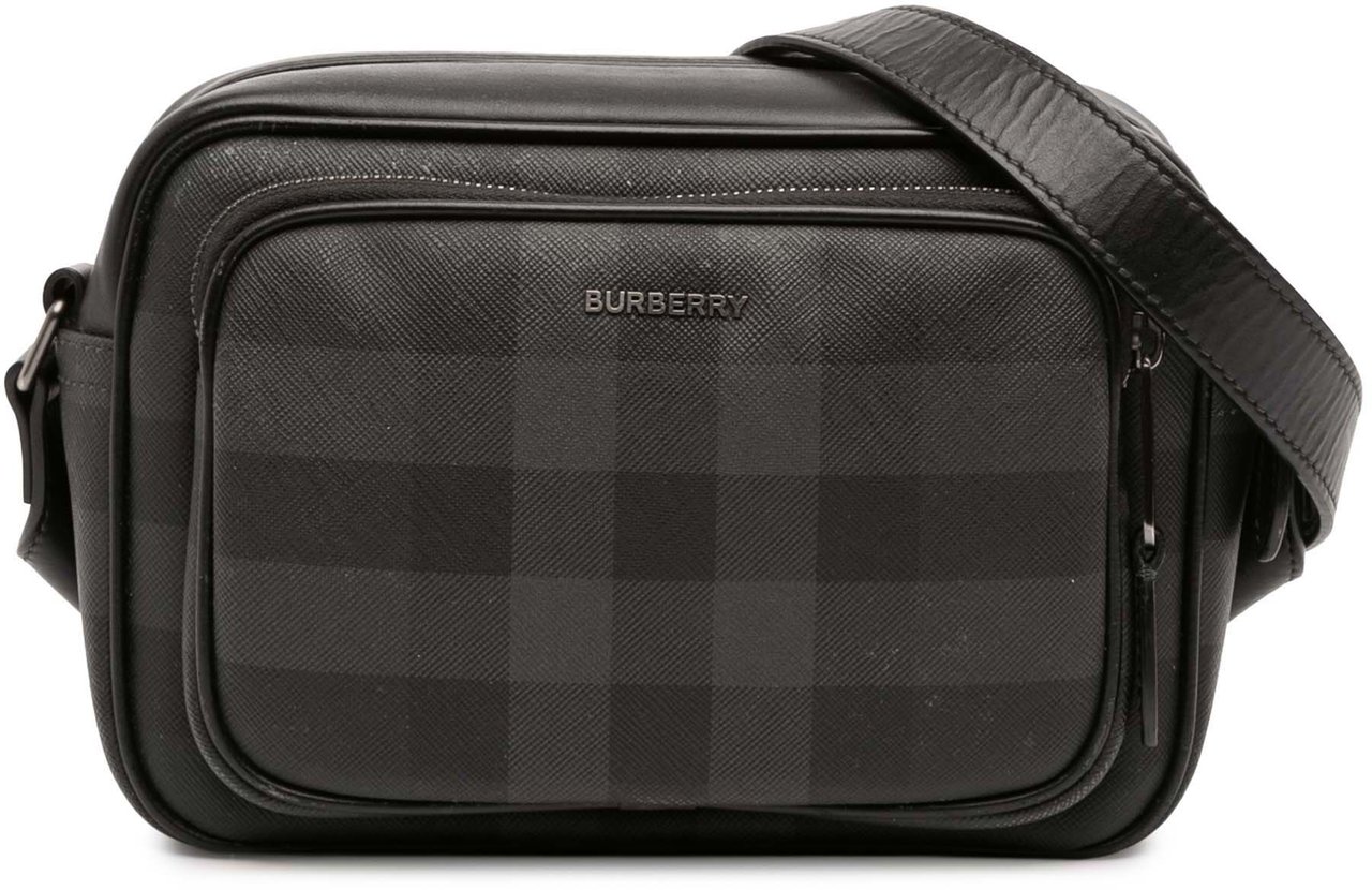 Burberry Coated Canvas Check Paddy Bag Grijs