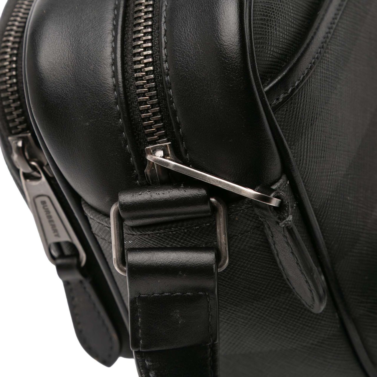 Burberry Coated Canvas Check Paddy Bag Grijs