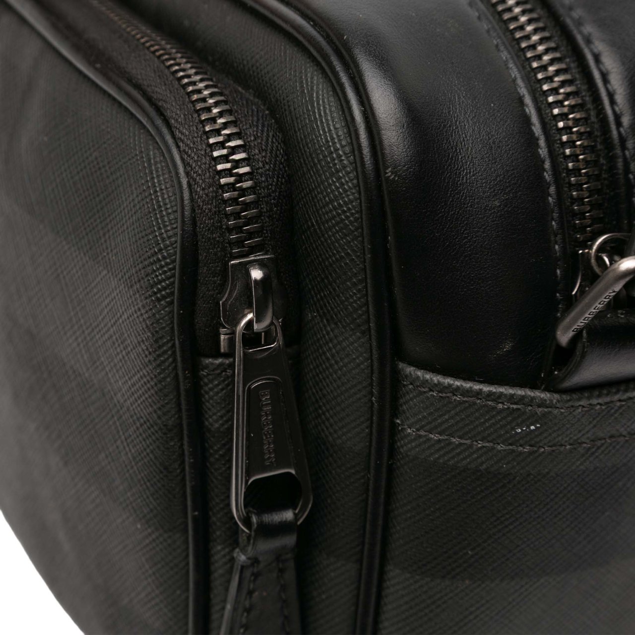 Burberry Coated Canvas Check Paddy Bag Grijs