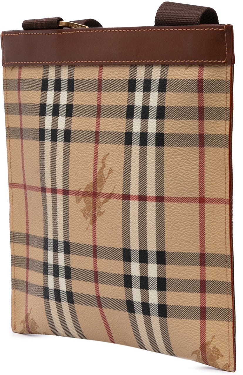 Burberry Haymarket Check Coated Canvas Crossbody Bruin