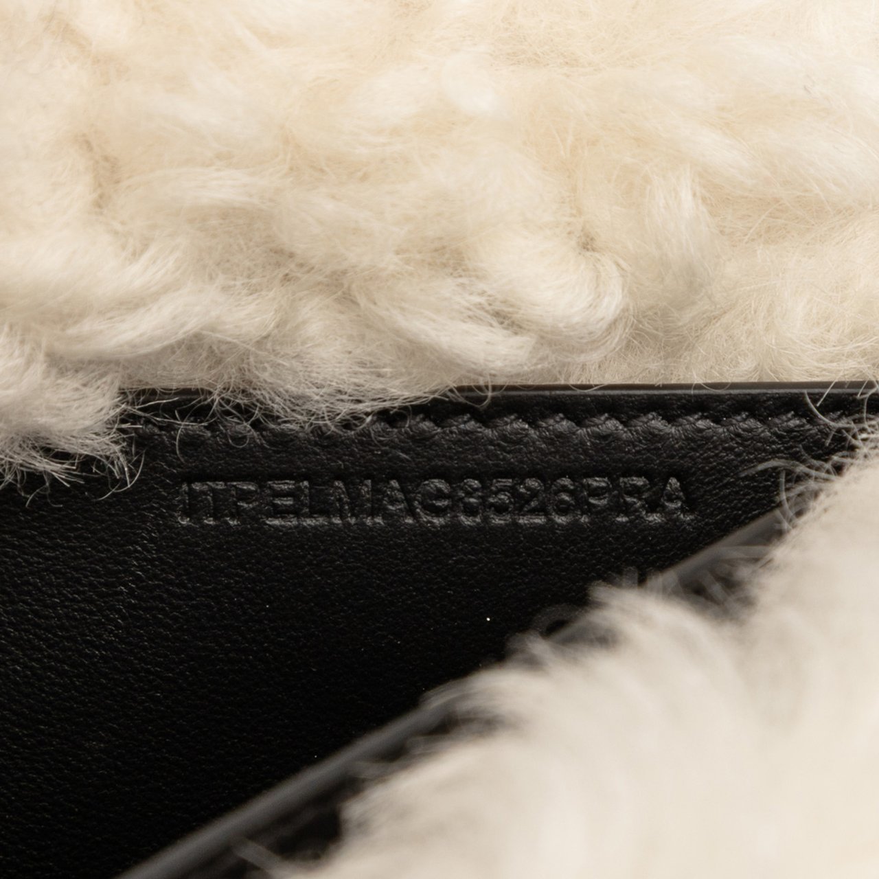 Burberry Small Shearling Trimmed Coated Canvas Lola Crossbody Zwart