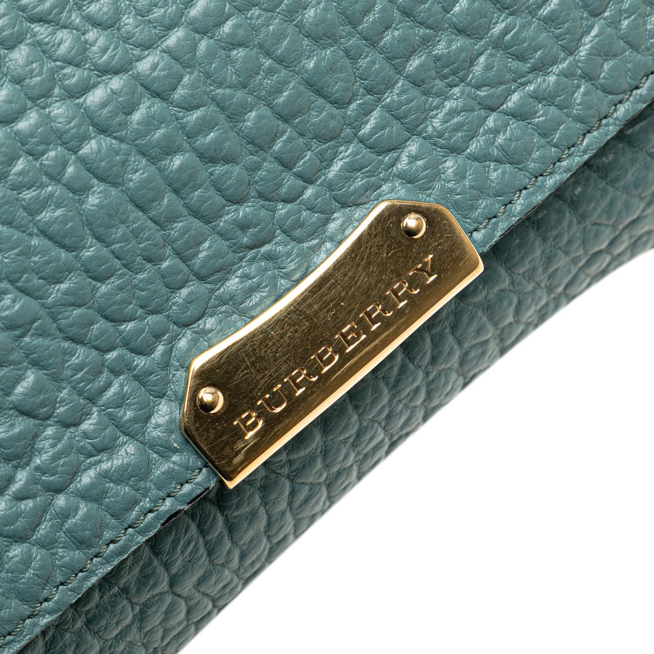 Burberry Medium Grained Calfskin Mildenhall Crossbody Blauw