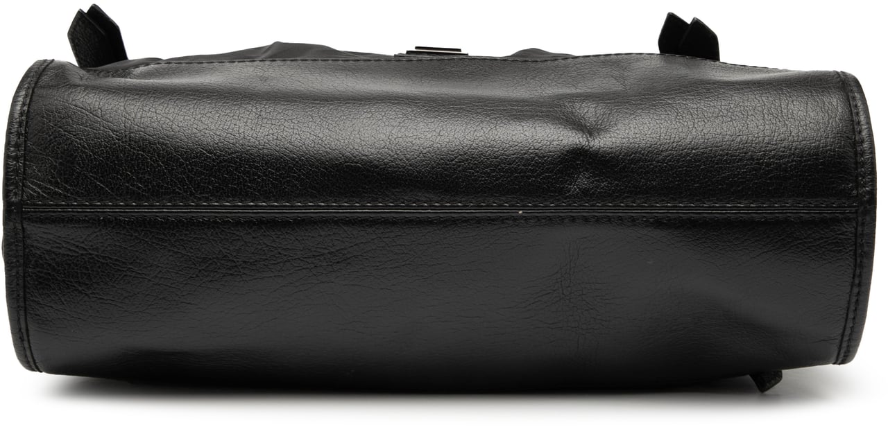 Burberry Tonal Check Nylon Shoulder Bag Zwart