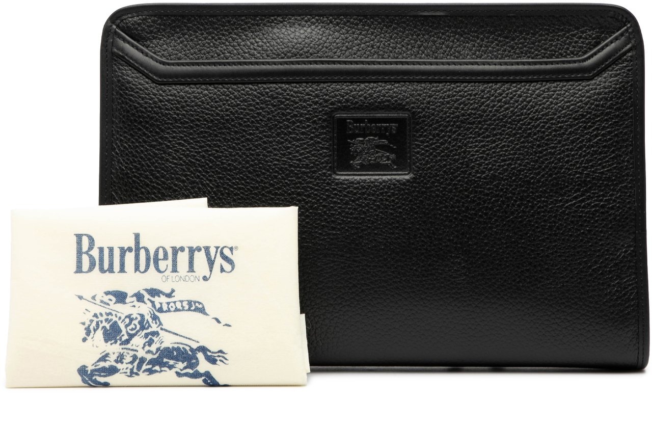 Burberry Leather Clutch Zwart