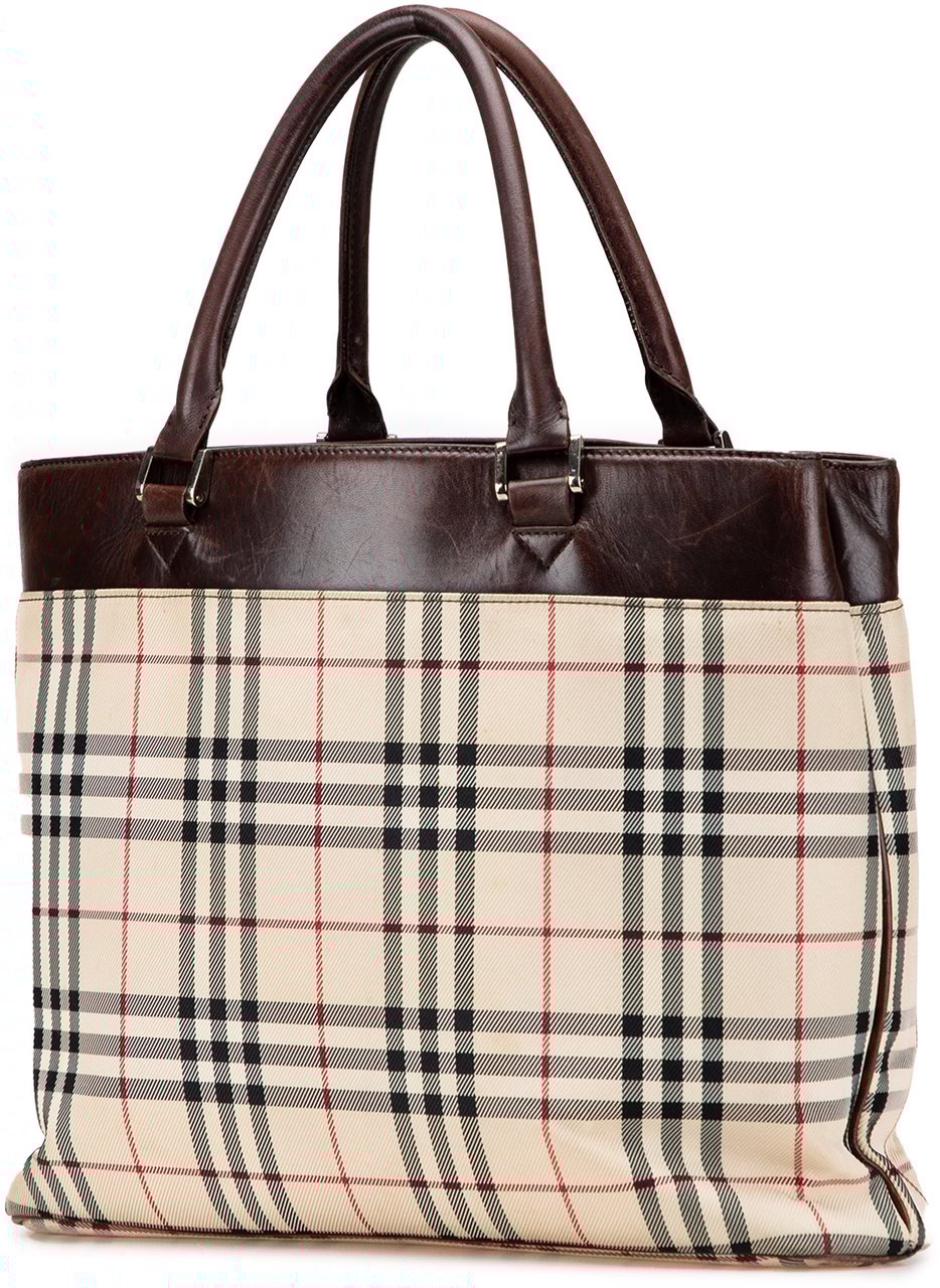 Burberry House Check Canvas Tote Bruin