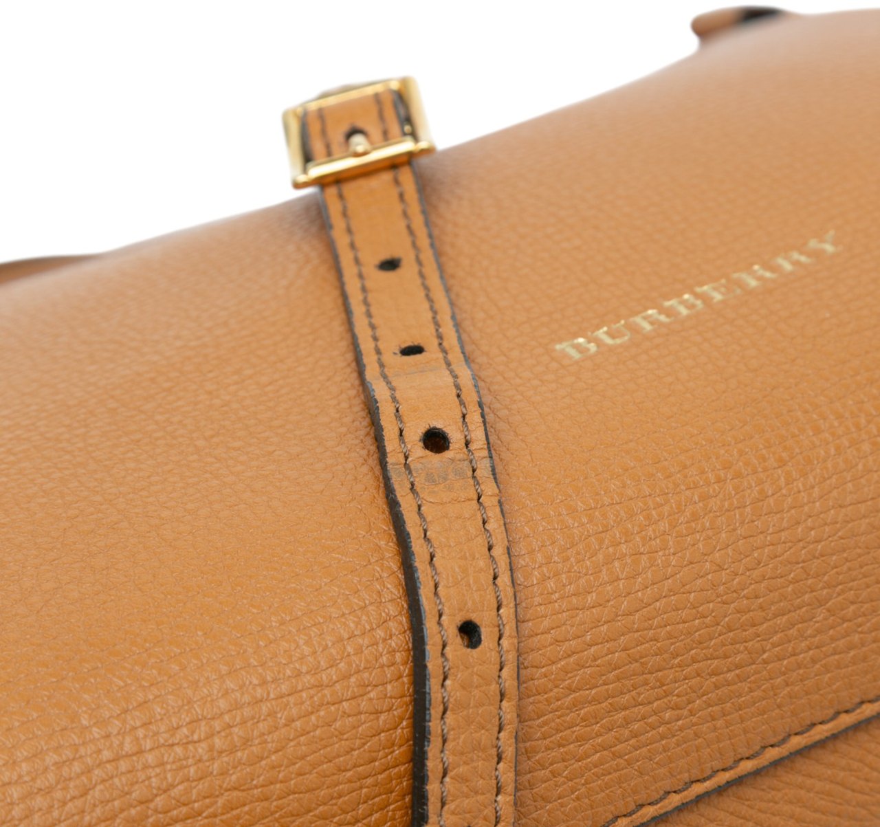 Burberry Medium Leather and House Check Banner Satchel Bruin