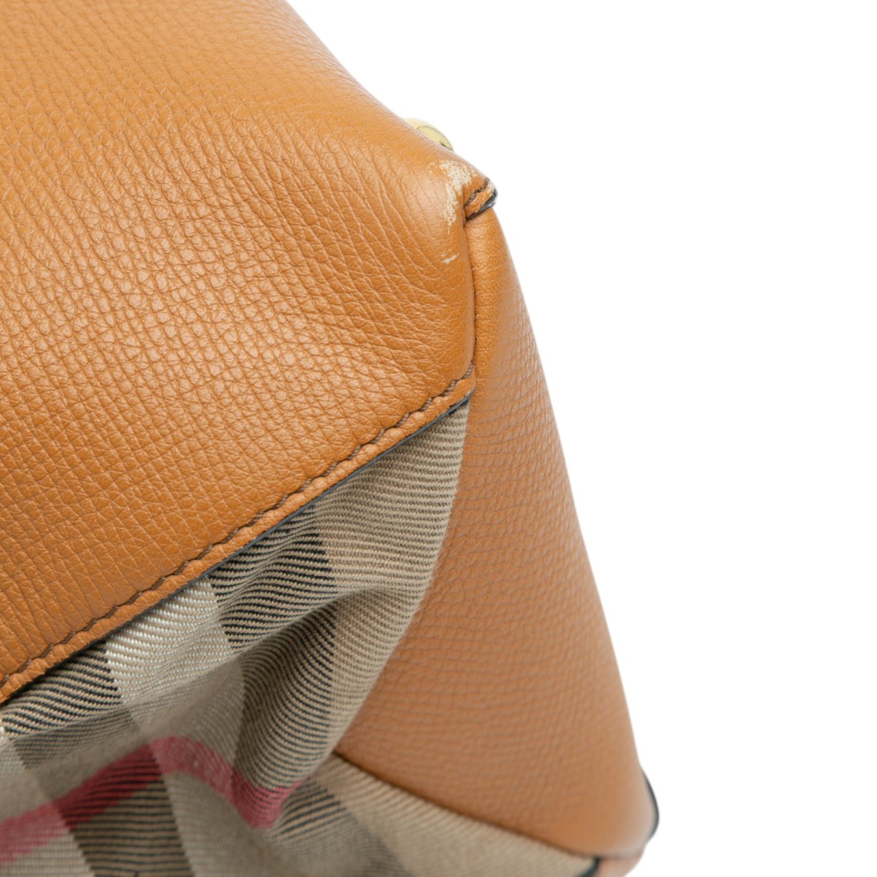 Burberry Medium Leather and House Check Banner Satchel Bruin