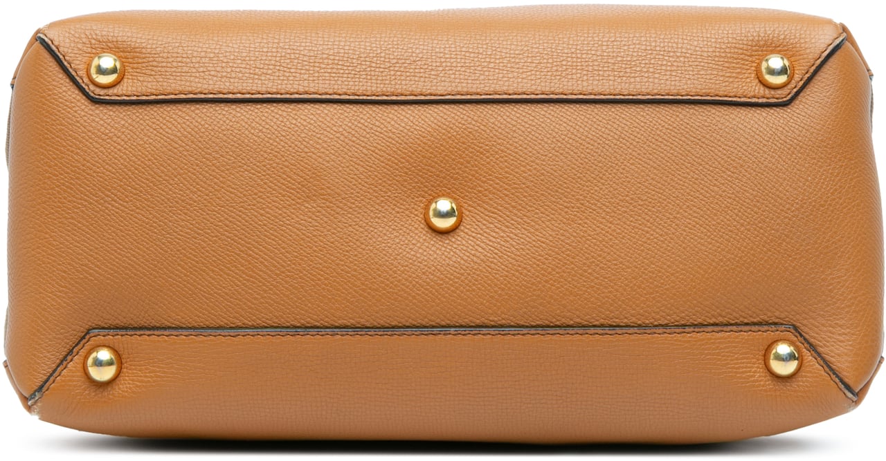 Burberry Medium Leather and House Check Banner Satchel Bruin