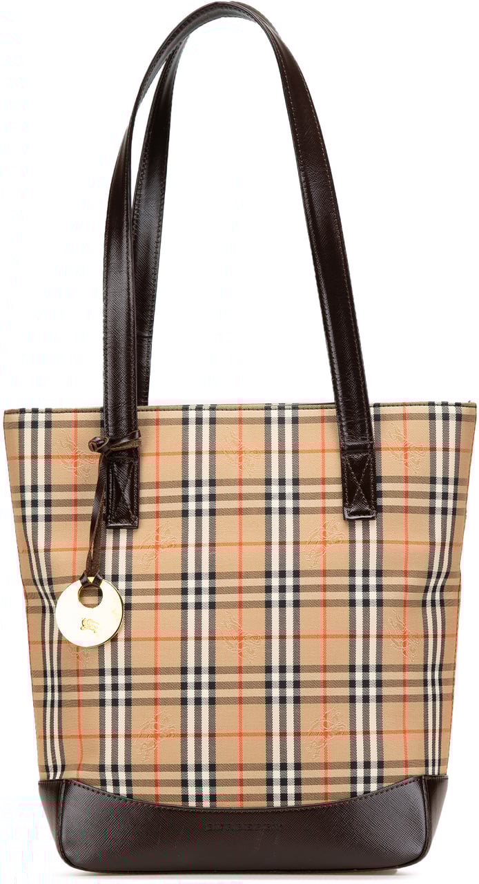 Burberry Haymarket Check Canvas Tote Bruin