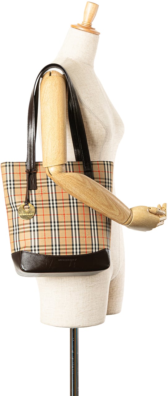 Burberry Haymarket Check Canvas Tote Bruin