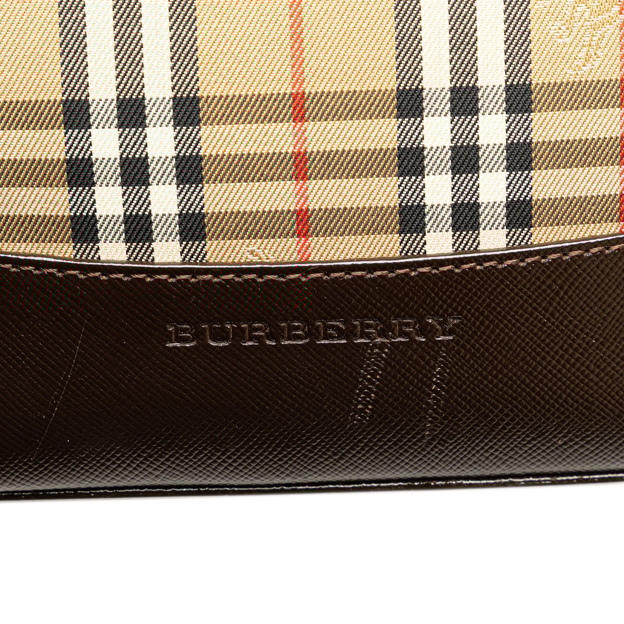 Burberry Haymarket Check Canvas Tote Bruin