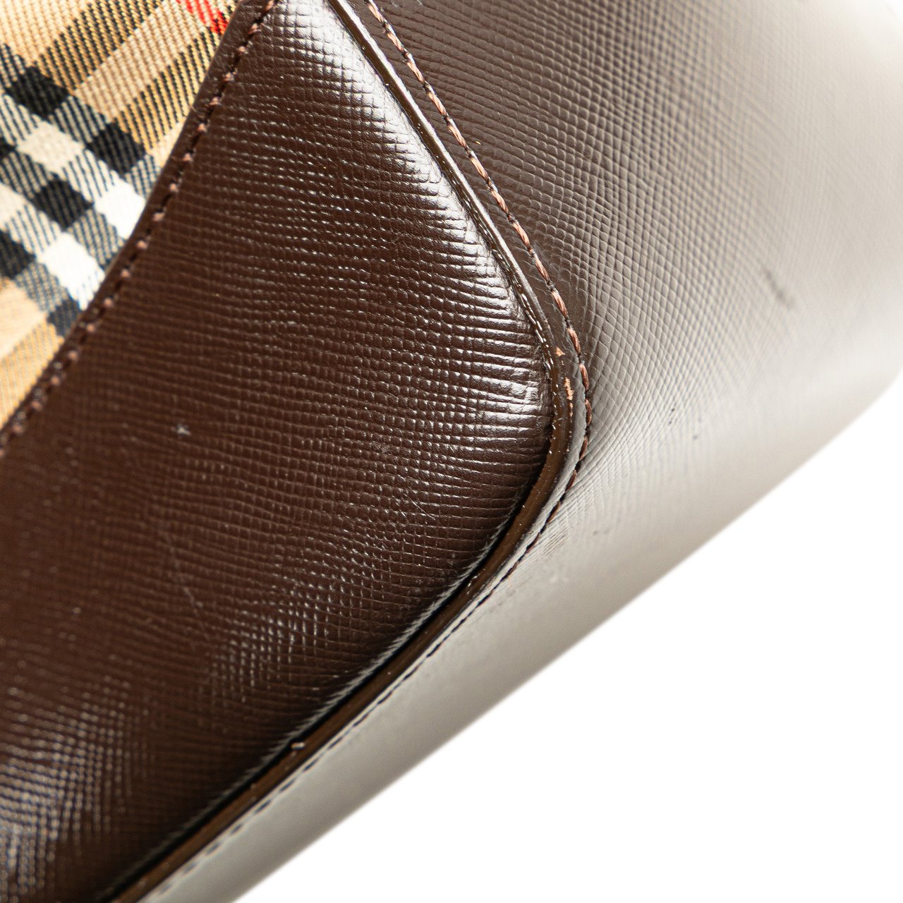 Burberry Haymarket Check Canvas Tote Bruin