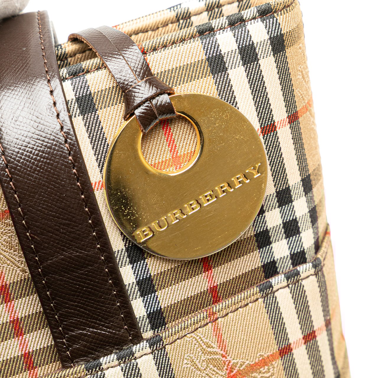 Burberry Haymarket Check Canvas Tote Bruin