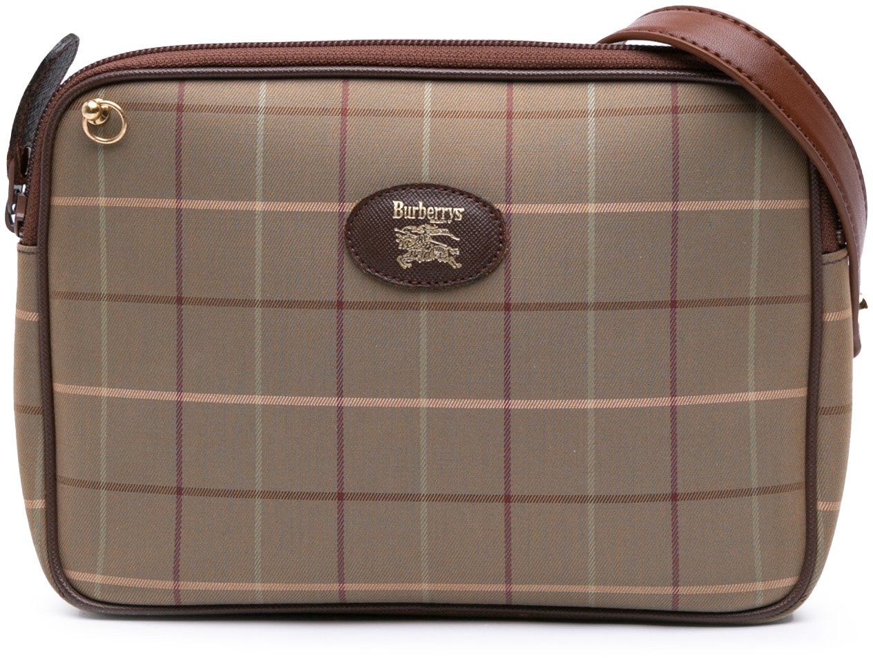 Burberry Vintage Check Canvas Crossbody Bruin