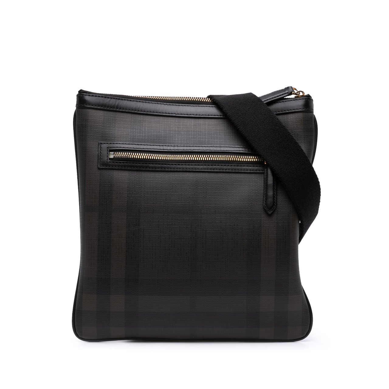 Burberry Smoke Check Coated Canvas Crossbody Grijs