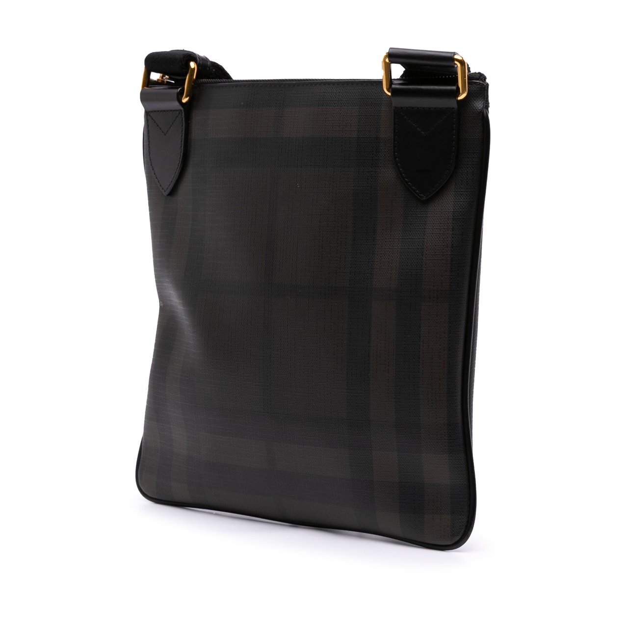 Burberry Smoke Check Coated Canvas Crossbody Grijs