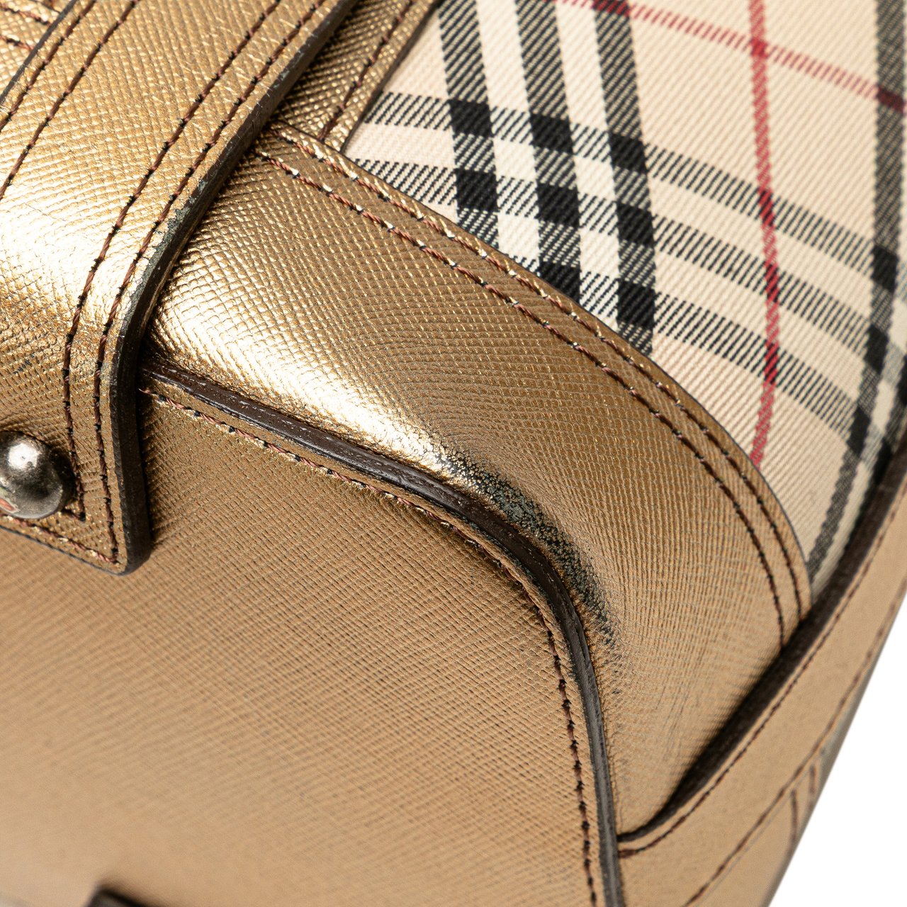 Burberry Nova Check Canvas Shoulder Bag Bruin