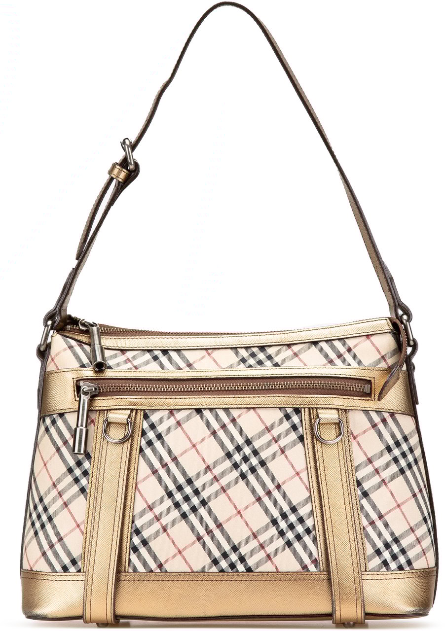 Burberry Nova Check Canvas Shoulder Bag Bruin