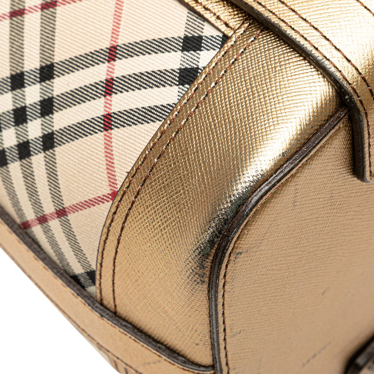 Burberry Nova Check Canvas Shoulder Bag Bruin