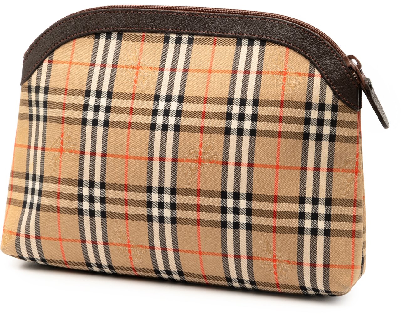 Burberry House Check Coated Canvas Pouch Bruin