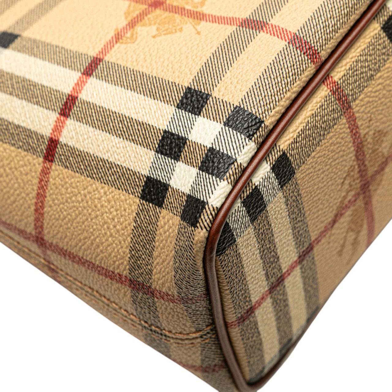 Burberry Haymarket Check Coated Canvas Tote Bruin