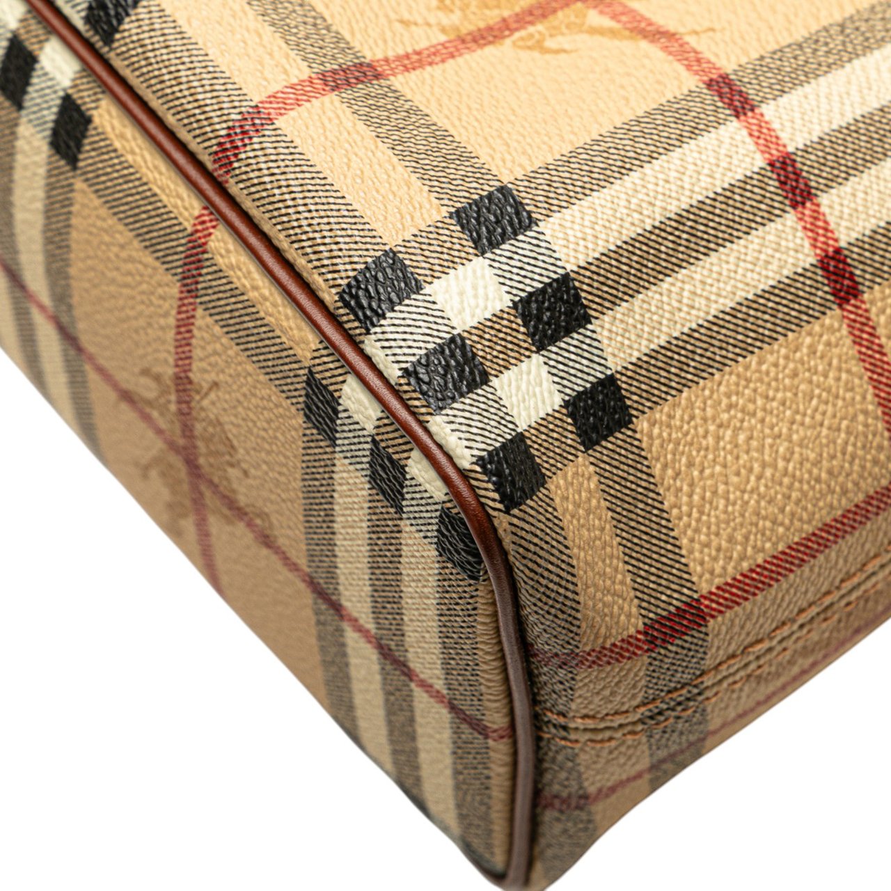 Burberry Haymarket Check Coated Canvas Tote Bruin