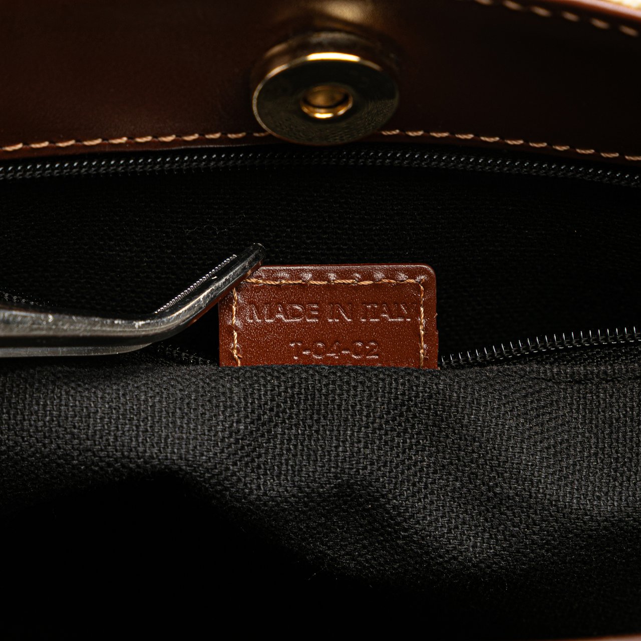 Burberry Haymarket Check Coated Canvas Tote Bruin