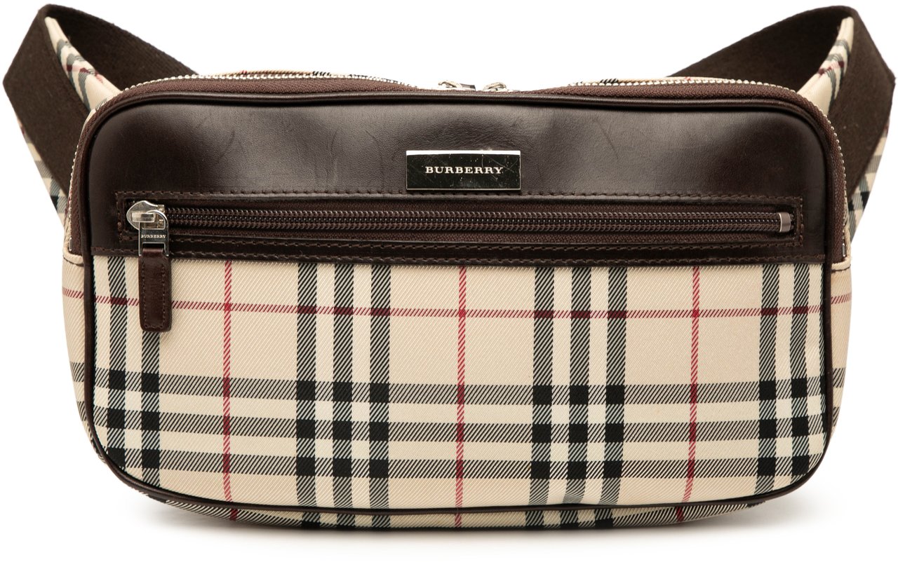 Burberry House Check Canvas Belt Bag Bruin