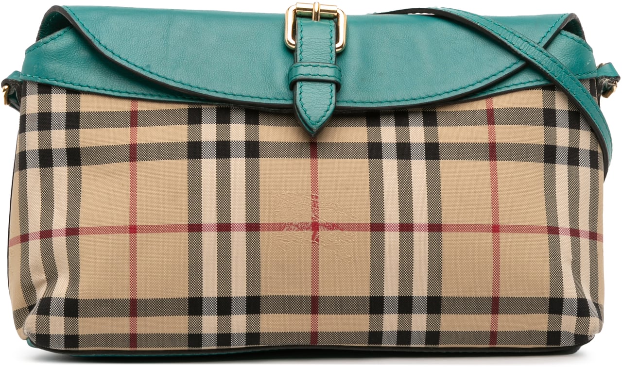 Burberry Haymarket Check Canvas Leah Crossbody Bruin