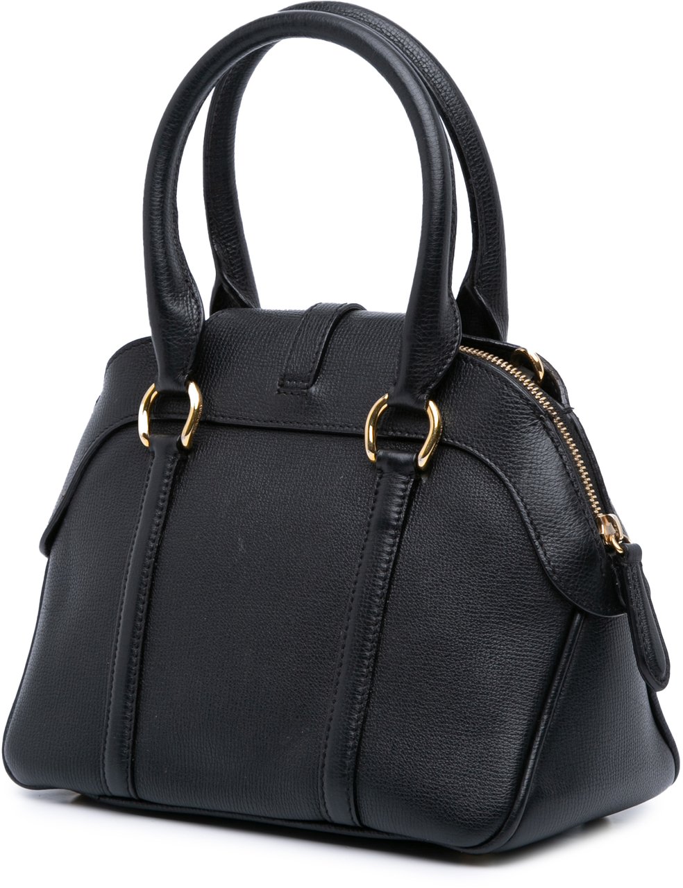 Burberry Small Leather Milverton Satchel Zwart