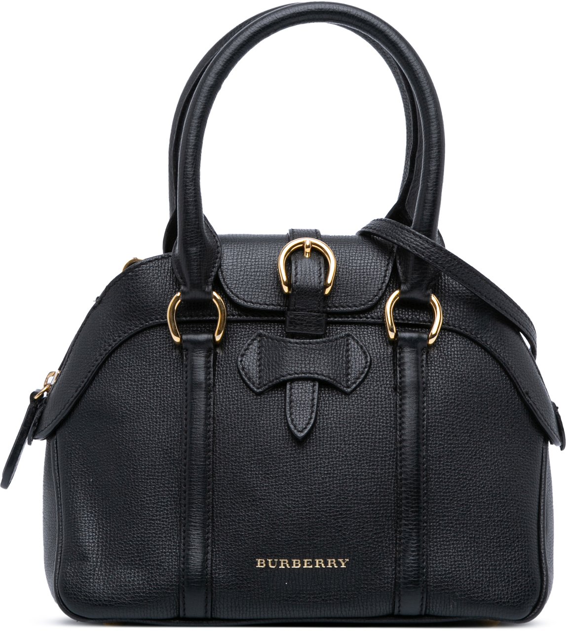 Burberry Small Leather Milverton Satchel Zwart