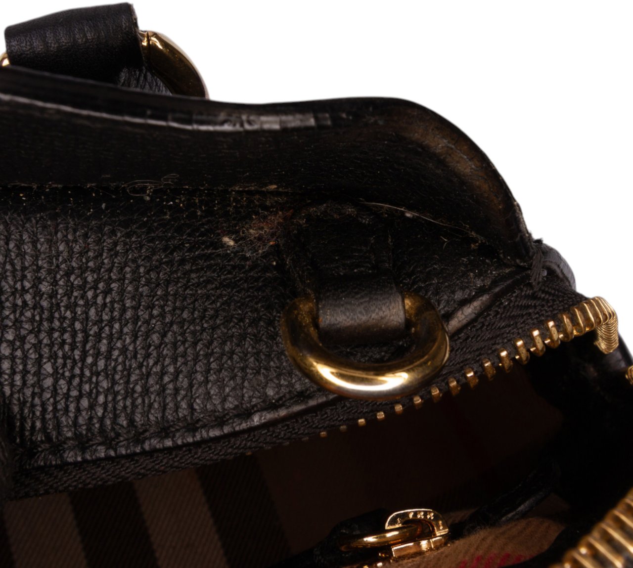 Burberry Small Leather Milverton Satchel Zwart