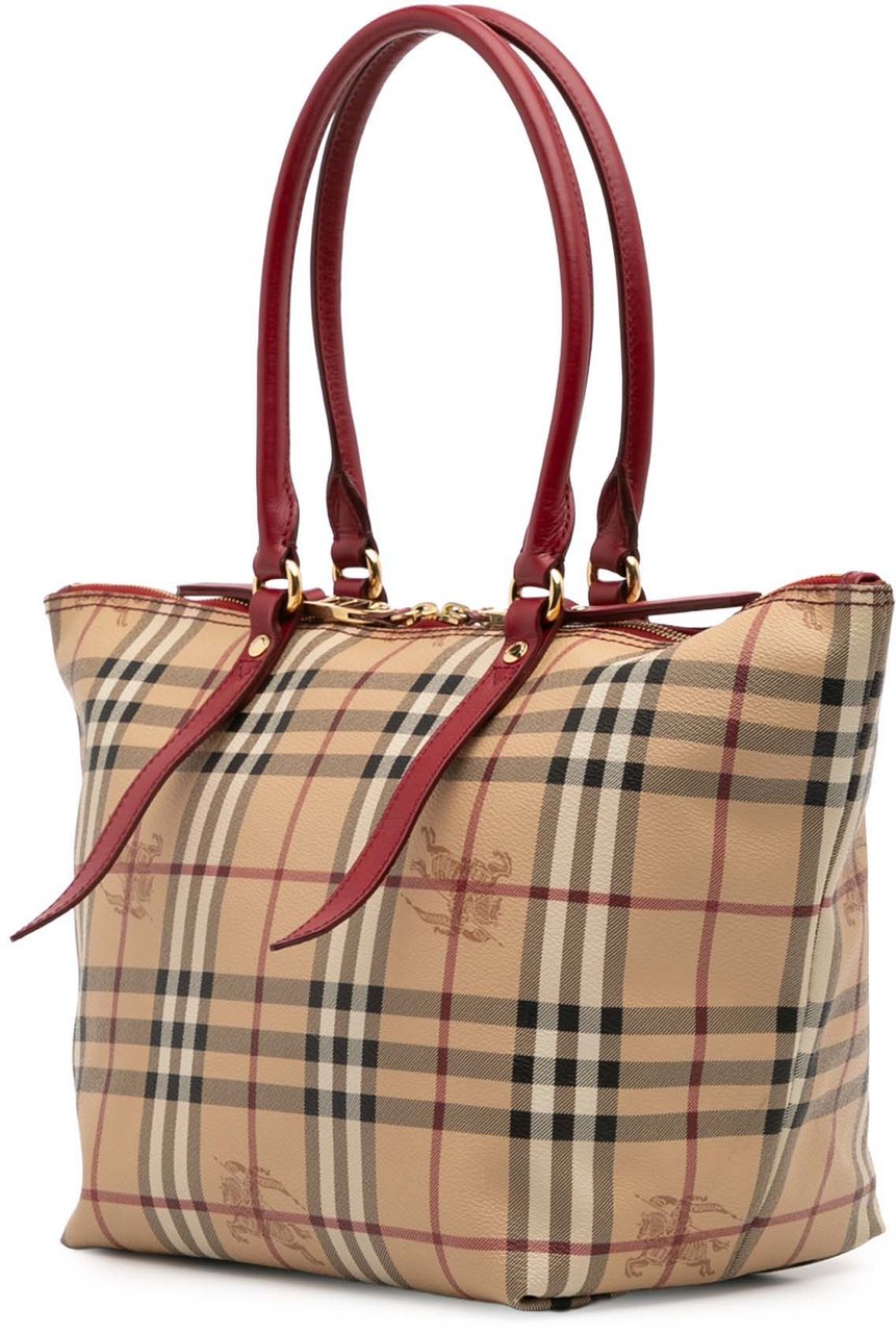 Burberry Small Haymarket Check Coated Canvas Salisbury Tote Bruin