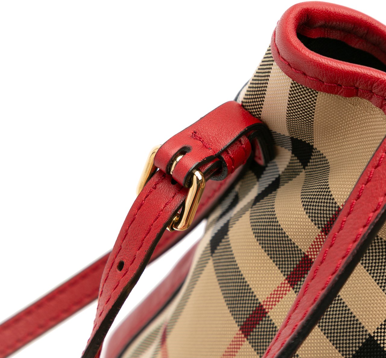 Burberry Small Haymarket Check Canvas and Leather Canterbury Tote Bruin