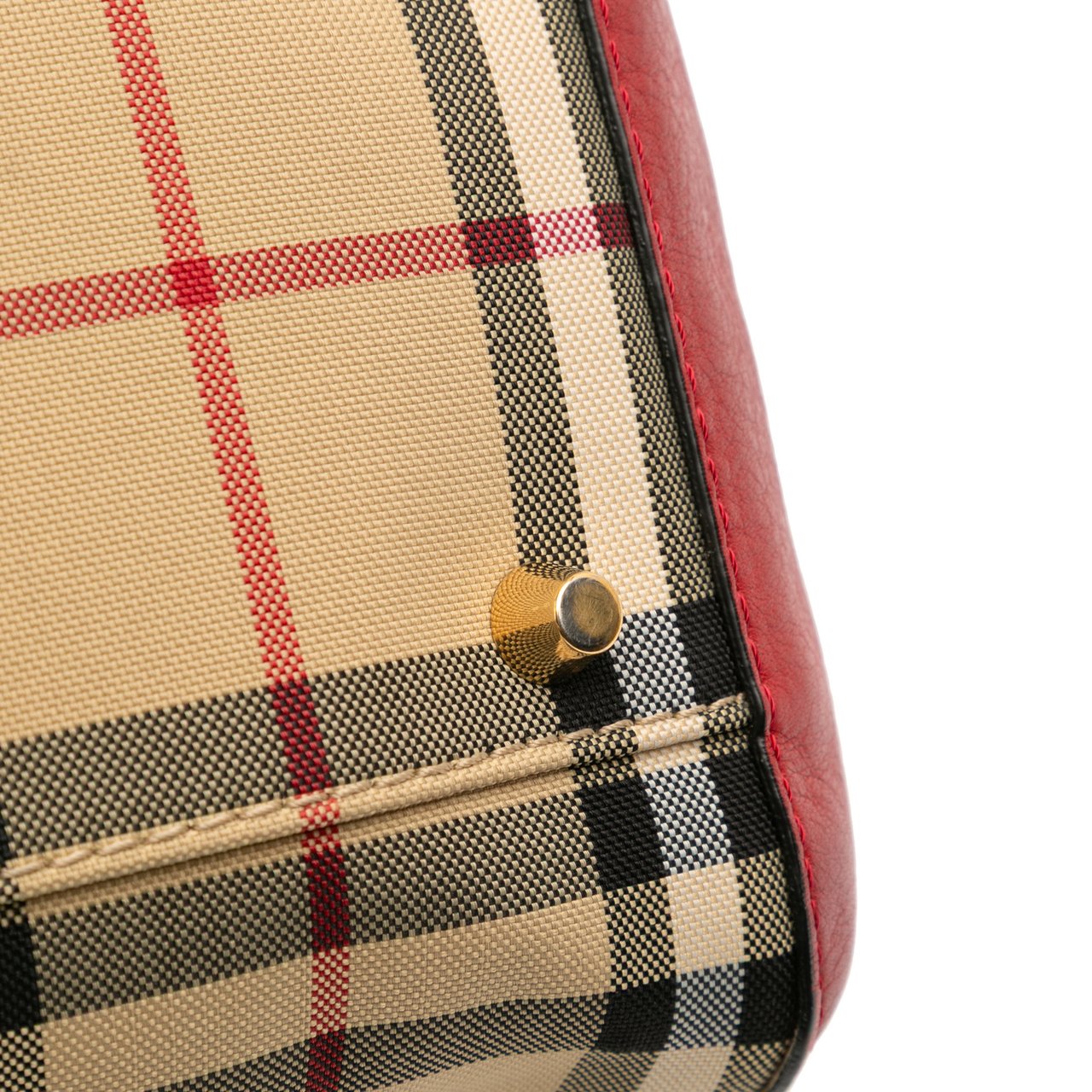 Burberry Small Haymarket Check Canvas and Leather Canterbury Tote Bruin