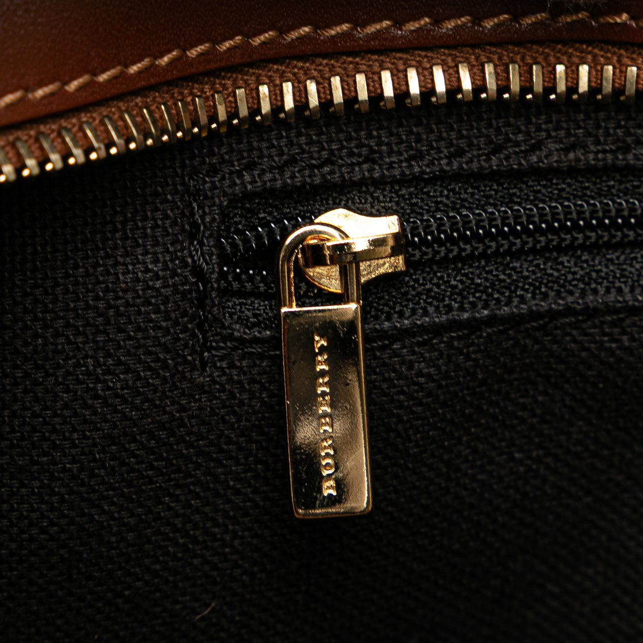 Burberry Haymarket Check Coated Canvas Tote Bruin