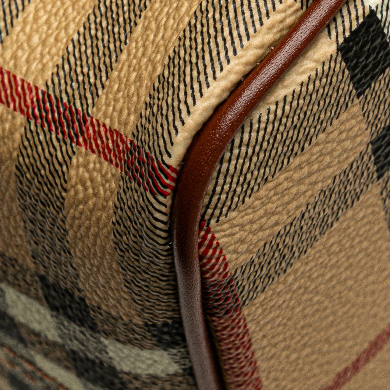 Burberry Haymarket Check Coated Canvas Tote Bruin