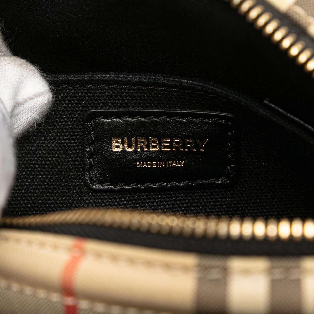 Burberry House Check Canvas Camera Bag Bruin